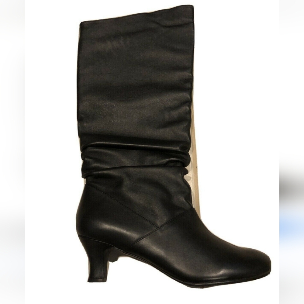 New. Array Almond Toe Knee Length Boots Kitten Heels 2" Size 6.5 - Picture 1 of 9